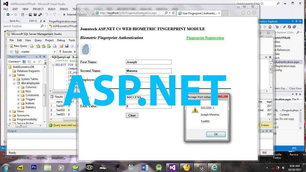ASP.NET Web Biometrics Authentication