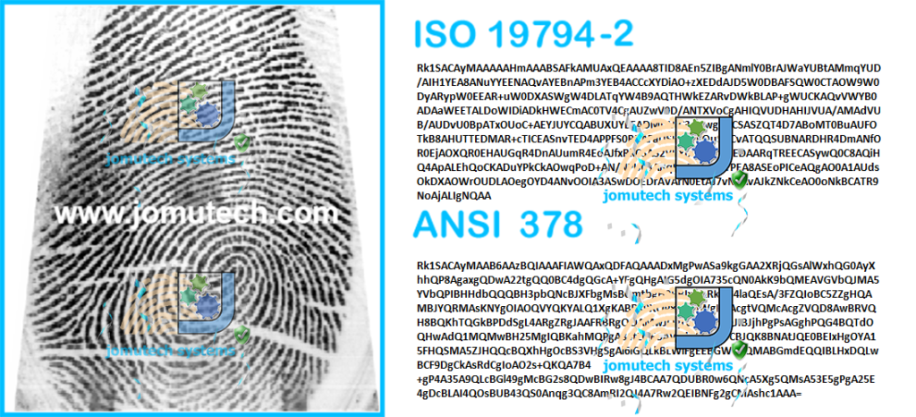 Fingerprint Image Converted to ANSI and ISO Fingerprint Template Data Format 