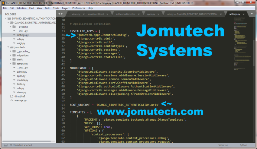Python Django Biometric Authentication – Joseph Mwema - Biometrics Engineer
