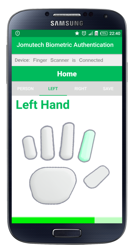 Android Biometric Fingerprint Authentication Left Hand during Enrollment of Left Index Fingerprint