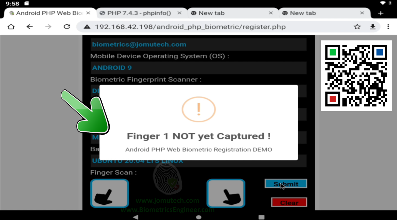 Android PHP  Biometric Integration Joseph Mwema Biometrics Engineer