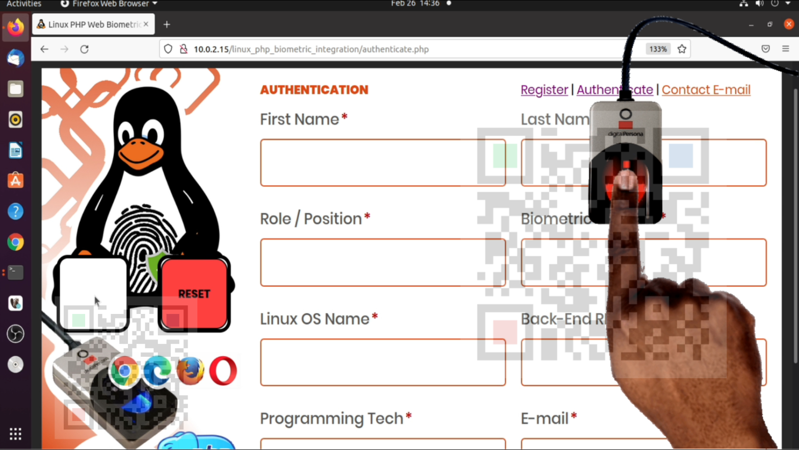 PHP Web Biometric Integration in Linux – Joseph Mwema - Biometrics Engineer